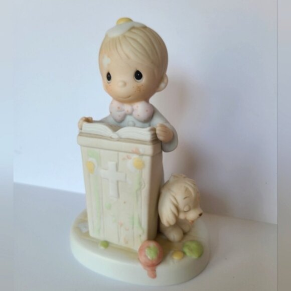 Vintage 80s Precious Moments God Religious Collectible Porcelain Figurine - Picture 2 of 9